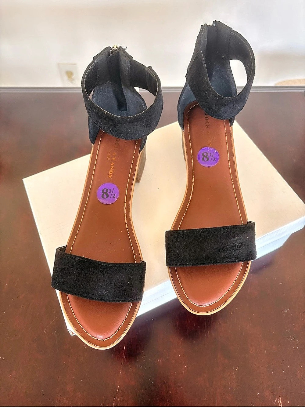 Aerosoles Black Wedge Sandals US 8.5 Like New